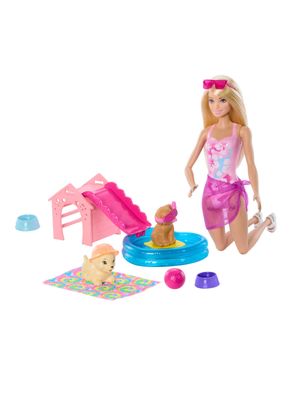 Muñeca Barbie Fiesta en la Piscina con Perritos