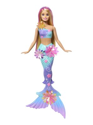 Muñeca Sirena con Transformación de Flores Cabello Rosa