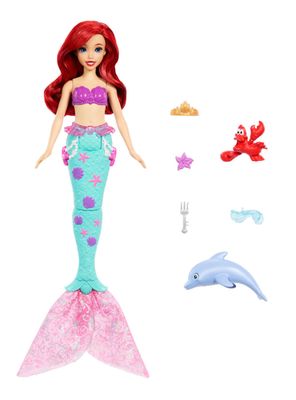 Muñeca Disney Princesa Ariel Delfín y Sebastián