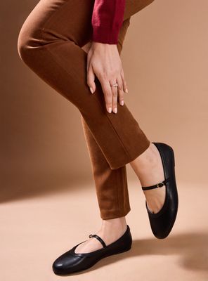 Ballerina Flat con Hebilla Metálica Mujer