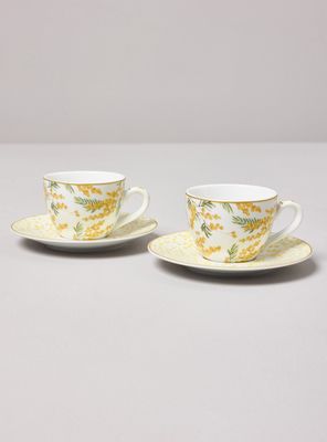 Set 2 Tazas 110 ml + Platillos Mimosa