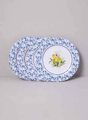 Set de 4 Platos Melamina Limones 23 cm