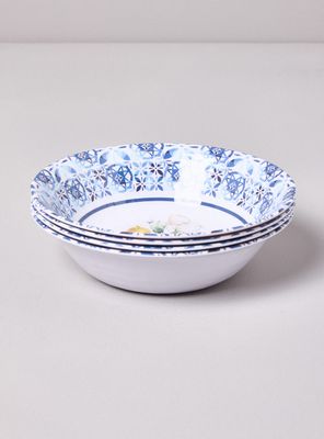 Set de 4 Bowls Melamina Limones 19 cm