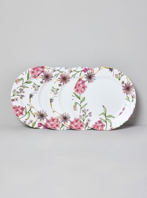 Set de 4 Platos Melamina Floral 27.5 cm