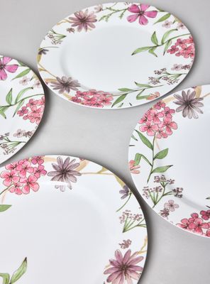 Imagen 2 del producto Set de 4 Platos Melamina Floral 27.5 cm