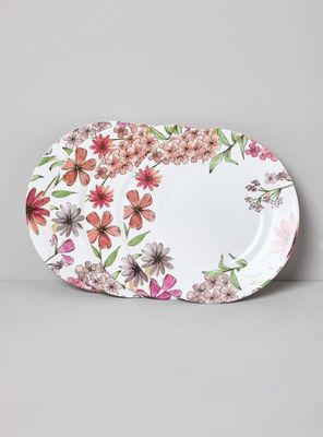 Set de 4 Platos Melamina Floral 23 cm