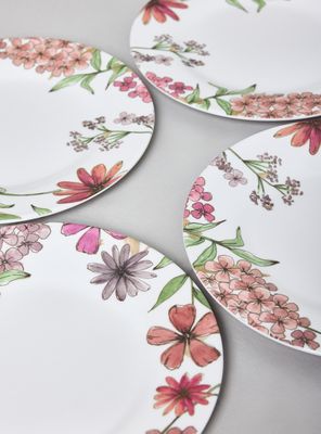 Imagen 2 del producto Set de 4 Platos Melamina Floral 23 cm