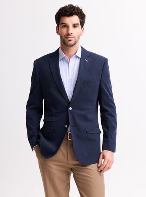 Vestón Recto Texturado Con Coderas