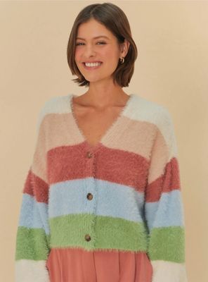 Chaleco Abotonado con Diseño de Rayas