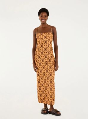 Vestido Midi Estampado Palmeras