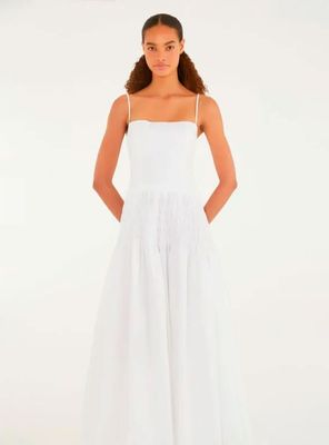 Vestido Midi con Detalle Panal