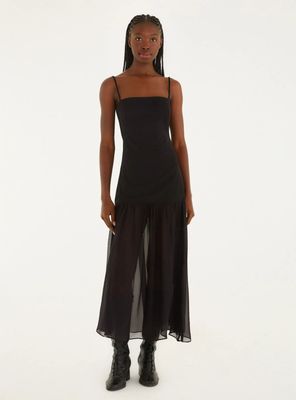 Vestido Largo con Transparencia