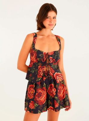 Imagen 1 del producto Blusa Floral con Escote Frontal