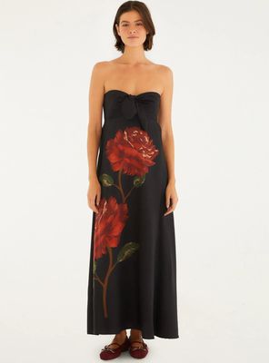 Vestido Strapless Diseño Rosa