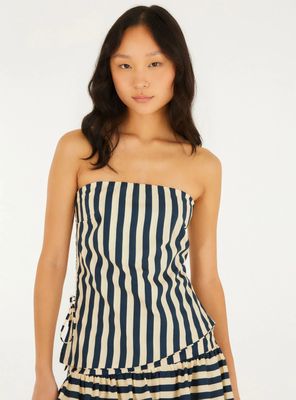 Blusa Estrapless con Rayas