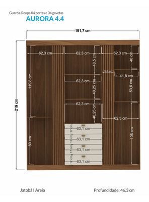Imagen 2 del producto Clóset Aurora 4 Puertas 4 Cajones