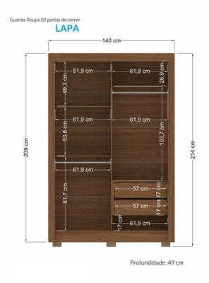 Imagen 2 del producto Clóset Lapa 2 Puertas 2 Cajones
