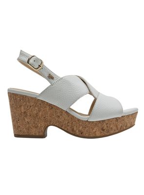 Sandalia Cuero Plataforma de Caucho Mujer