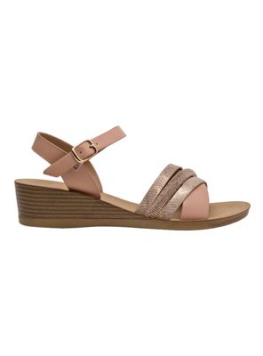 Sandalia Correas Cruzadas Texturizada Mujer