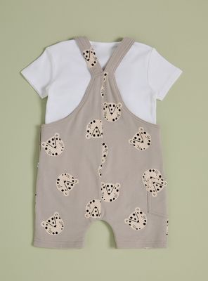 Imagen 2 del producto Conjunto Jardinera Estampada y Body con Detalle en Manga