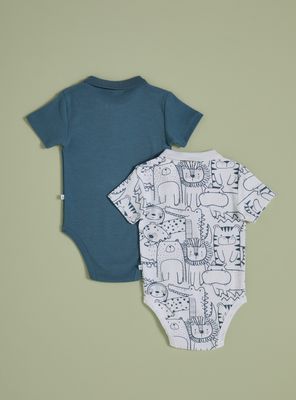 Imagen 2 del producto Body Bipack con Cuello Camisero Estampado y Otro Liso