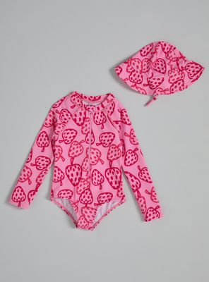 Imagen 1 del producto Traje de Baño Manga Larga con Cierre Frontal y Gorro a Juego