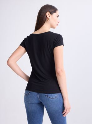 Imagen 2 del producto Polera Básica Ajustada Escote Redondo