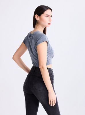 Imagen 2 del producto Polera Lavada Manga Raglan y Fruncido