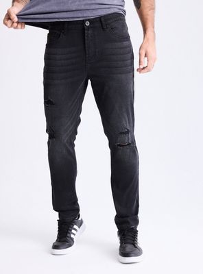 Jeans Roturas Tela Resinada Skinny Fit