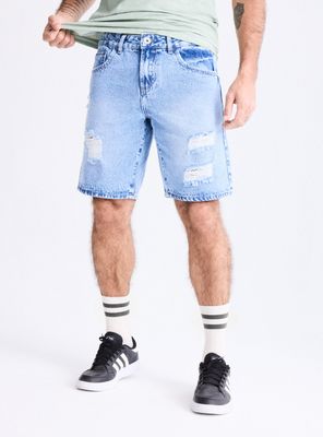 Imagen 1 del producto Short Gravillado con Roturas Relaxed Fit Medio