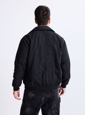Imagen 2 del producto Chaqueta Bomber con Cuello Ed Hardy Bordado Espald