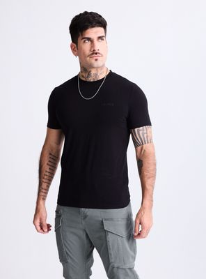 Polera Ajustada Lavada Manga Corta