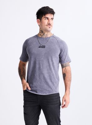 Polera Long Fit Manga Raglan Lavado Ácido