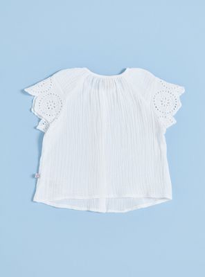 Imagen 2 del producto Blusa con Botones Delanteros y Mangas con Broderie