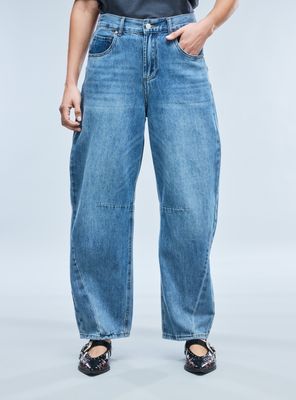 Jeans Ballon Tiro Medio 5 Bolsillos