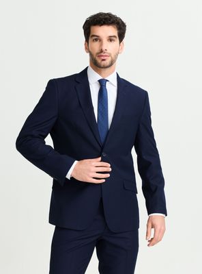 Traje Recto Lana Poliéster Liso Slim