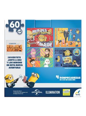 Imagen 2 del producto Rompecabezas 4 en 1 Mi Villano Favorito 60 Piezas