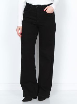 Jeans Corte Wide Leg con Tiro Alto Pretina