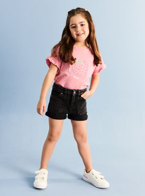 Short Denim Regular Fit con Bolsillos