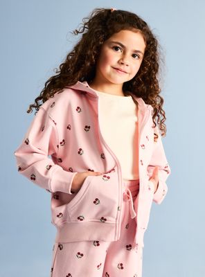 Polerón con Cierre y Estampado Cerezas