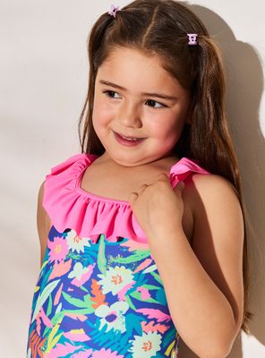 Imagen 2 del producto Traje de Baño Estampado con Vuelos en Cuello