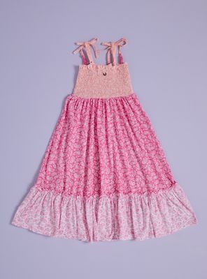 Imagen 2 del producto Vestido Estampado Detalles Flecos Niña