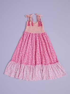 Vestido Estampado Detalles Flecos Niña