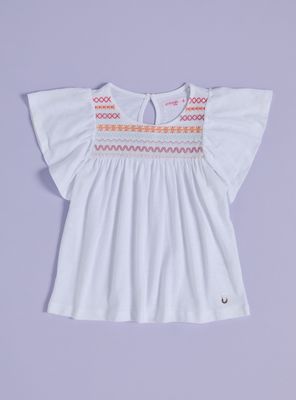 Polera Bordada con Mangas Anchas