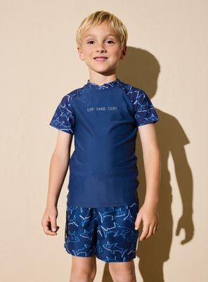 Traje de Baño Polera UV Estampado Niño