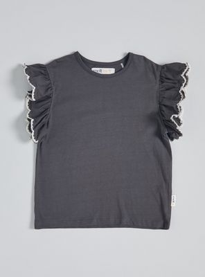 Imagen 1 del producto Polera con Vuelos Grandes y Borde en Contraste