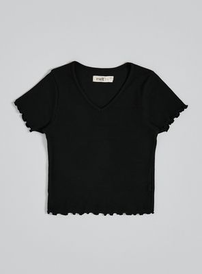 Polera Rib con Borde Irregular