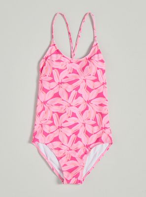 Traje de Baño Estampado Floral con Tiritas