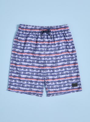 Traje de Baño Básico Estampado con Bolsillo Atrás