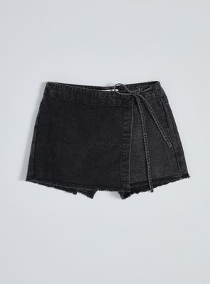 Short Falda Desflecado y Lazo